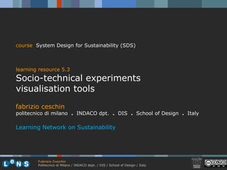 fabrizio ceschin politecnico di milano  .  INDACO dpt.  .   DIS  .  School of Design  .  Italy Learning Network on Sustainability course   System Design for Sustainability (SDS) learning resource 5.3 Socio-technical experiments visualisation tools 