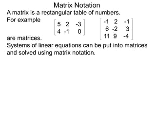6.1 system of linear equations and matrices | PPTX