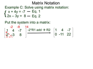 Math Equations Using Matrix 6.1 system of linear equations and matrices | PPTX