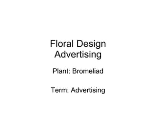 Floral Design Advertising Plant: Bromeliad Term: Advertising 