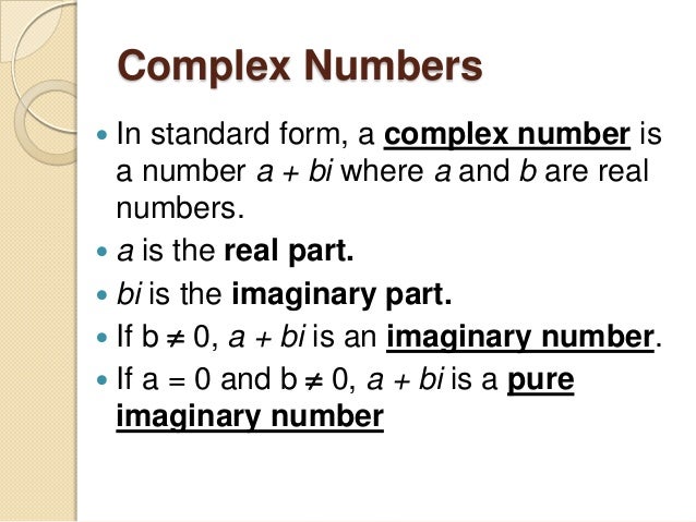 5 4 complex numbers complex number standard form
