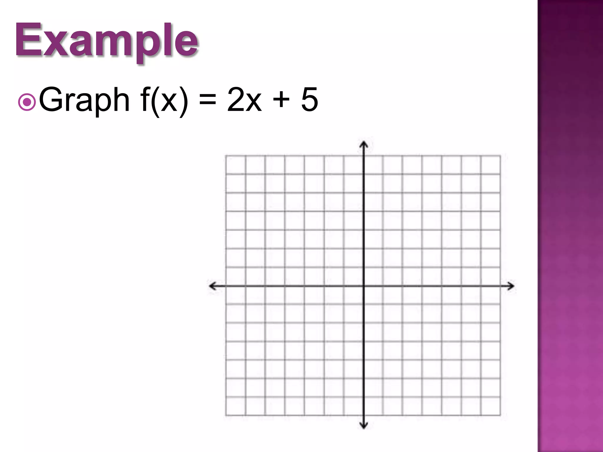 Graph f(x) = 2x + 5