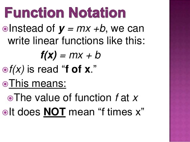 5 4 Function Notation