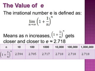 Number E Math Problems 5 4 the number e | PPTX