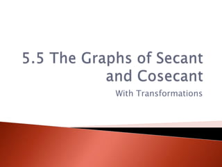 5.5 The Graphs of Secant and Cosecant With Transformations 