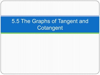 5.5 The Graphs of Tangent and Cotangent 
