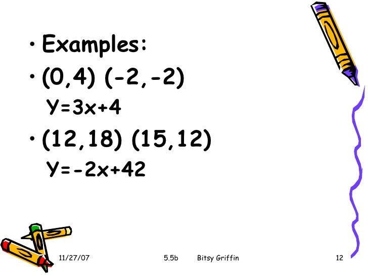 5 5b slope intercept form from two points 2 points to slope intercept form