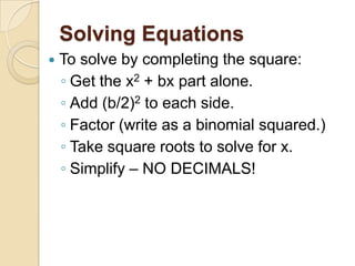 5.5 Completing the Square | PPTX