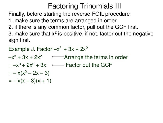 5 5factoring Trinomial Iii