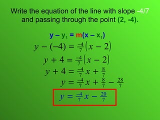 5.5 Linear Equations Point Slope Form | PPT