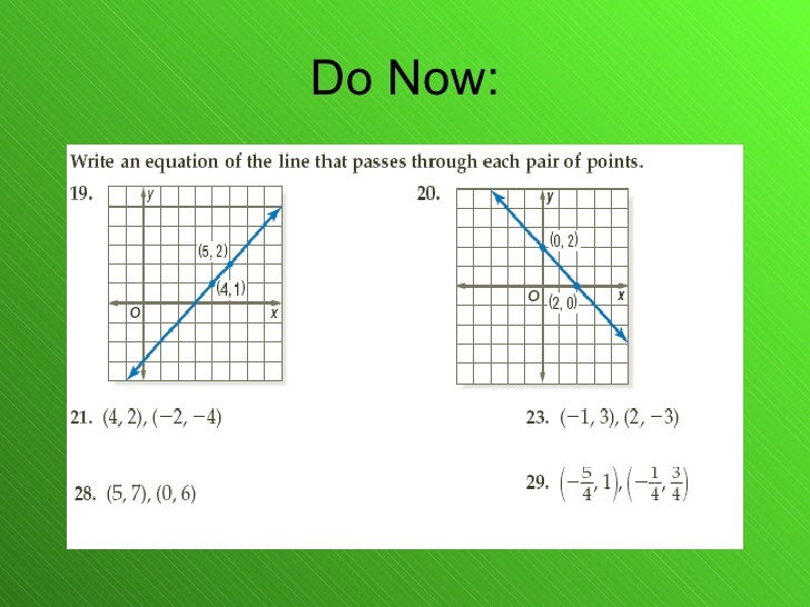 5.5 Linear Equations Point Slope Form