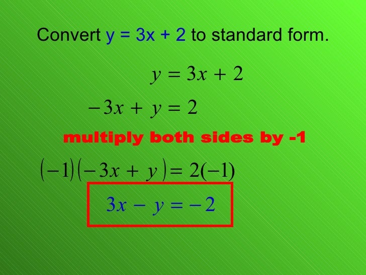 5 5 linear equations point slope form standard form of linear equations