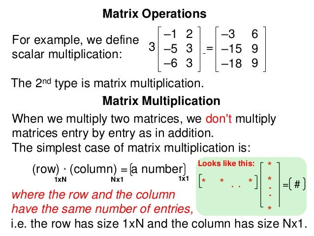 6.3 matrix algebra