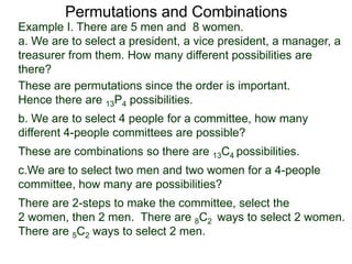 Combinations Commites 5.5 permutations and combinations | PPTX