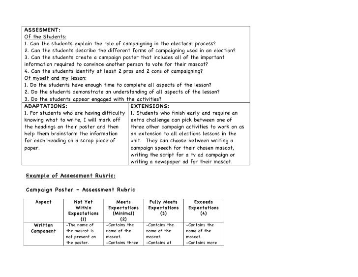 5 6 government adams campaign flyer rubric