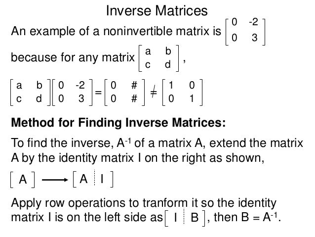 6.4 inverse matrices