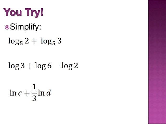 5 6 laws of logarithms