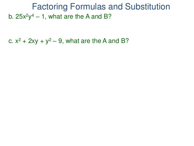 5 6 Substitution And Factoring Formulas 5 6 Substitution And Factoring Formulas
