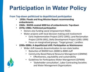 The Imposition of Participation? The Case of Participatory Water Management in Coastal Bangladesh