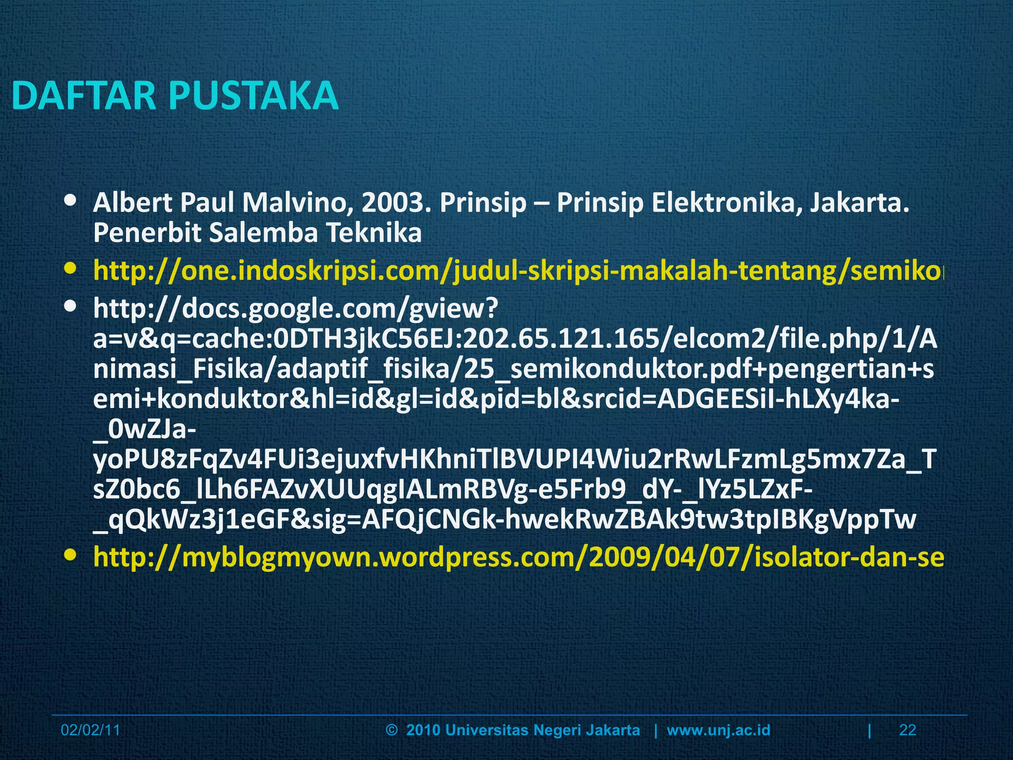 Fisika zat padat 5 7 a definition of semiconductor ppt