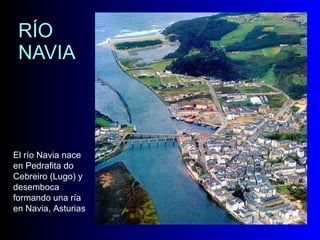 RÍO NAVIA El río Navia nace en Pedrafita do Cebreiro (Lugo) y desemboca formando una ría en Navia, Asturias 