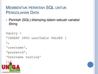 5 - Accessing-MySQL-Database by PHP - Pemrograman Internet Lanjut.pptx