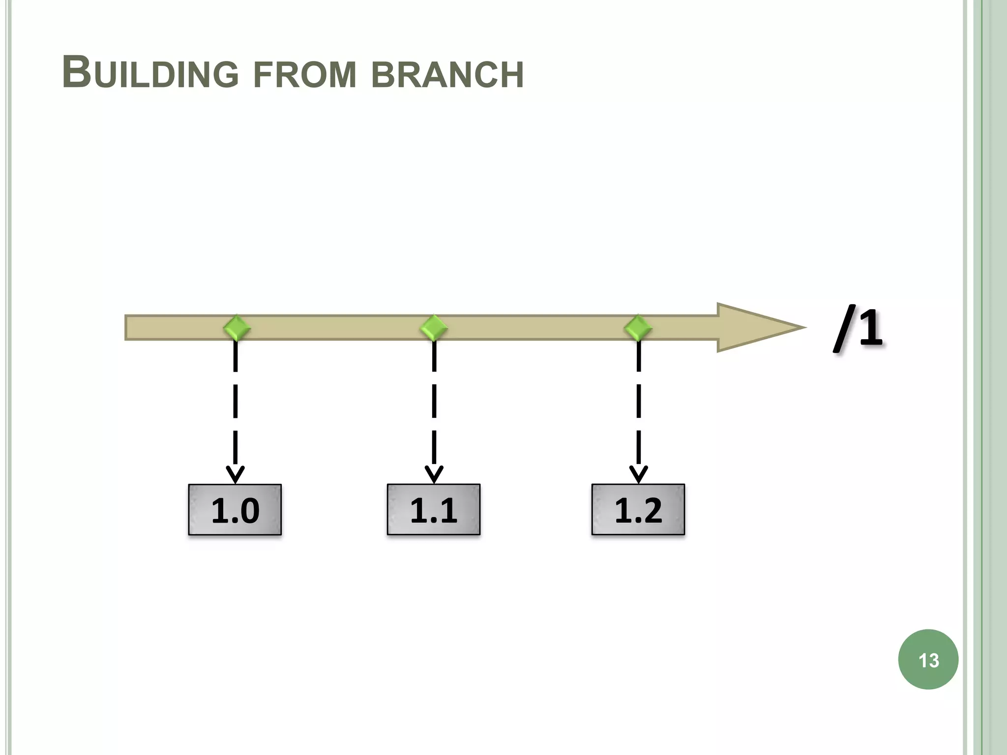BUILDING FROM BRANCH




                             /1


      1.0     1.1      1.2


                                  13
 