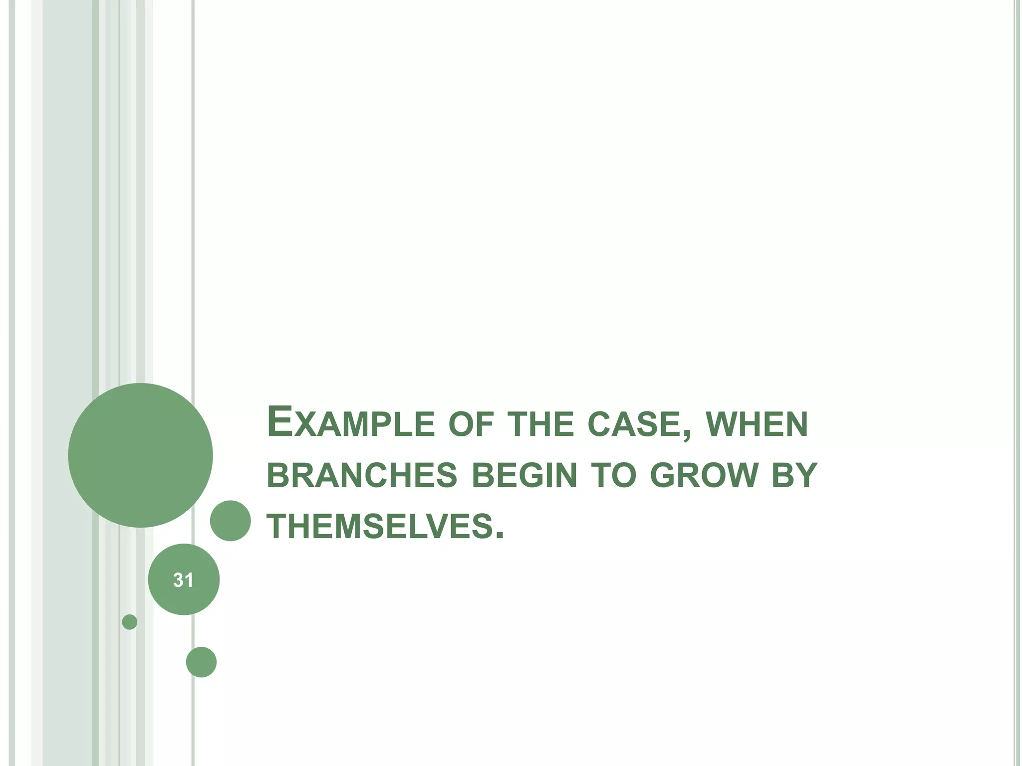 EXAMPLE OF THE CASE, WHEN
     BRANCHES BEGIN TO GROW BY
     THEMSELVES.
31
 