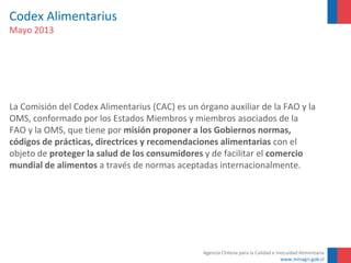 La normativa del Codex Alimentarius en el comercio internacional | PDF