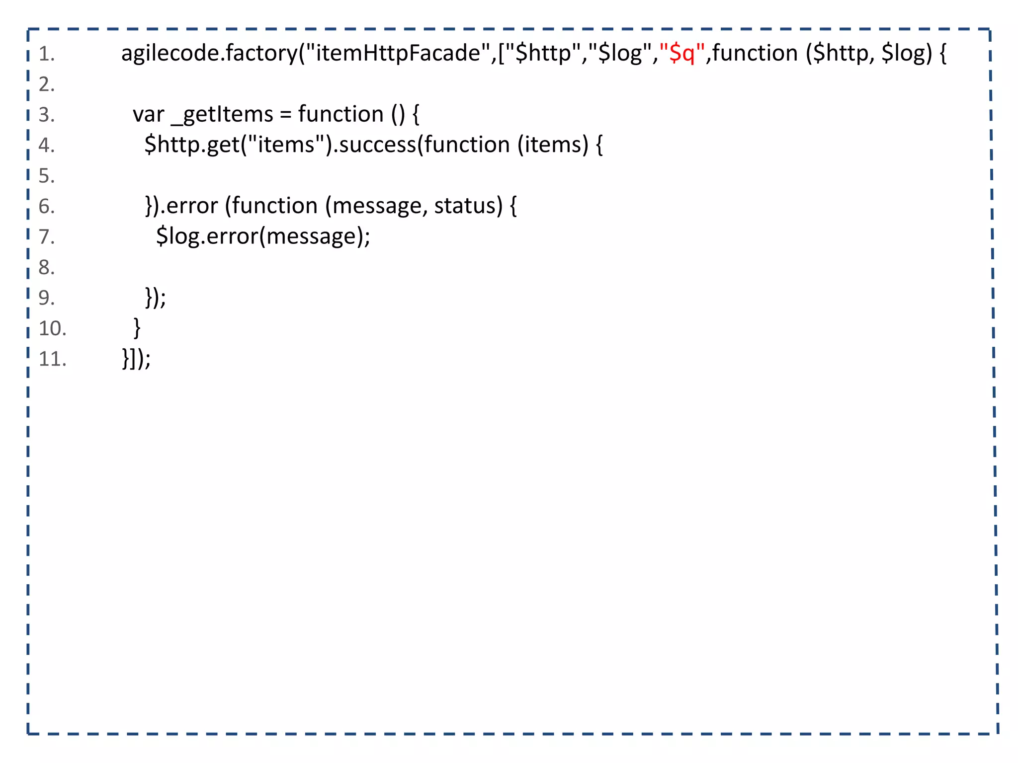 1. <body ng-controller="listaTelefonicaCtrl"> 2. <h1>{{titulo}}</h1> 3. <table ng-show="contatos.length > 0"> 4. <tr> 5. <th></th><th>Nome</th><th>Telefone</th><th>Operadora</th> 6. </tr> 7. <tr ng-class="{selecionado: contato.selecionado}" ng-repeat="contato in contatos"> 8. <td><input type="checkbox" ng-model="contato.selecionado"/></td> 9. <td>{{contato.nome}}</td> 10. <td>{{contato.telefone}}<td/> 11. <td>{{contato.operadora}}</td> 12. </tr> 13. </table> 14. <form name="contatoForm"> 15. <input type="text" ng-model="contato.nome" placeholder="Nome" ng-required="true"/> 16. <input type="text" ng-model="contato.telefone" placeholder="Telefone" ng-required="true"/> 17. <select ng-model="contato.operadora" ng-options="operadora for operadora in operadoras"></select> 18. </form> 19. <button ng-click="adicionarContato(contato)" ng-disabled="!(contato.nome && contato.telefone)"> 20. Adicionar 21. </button> 22. </body> 23. </html> 