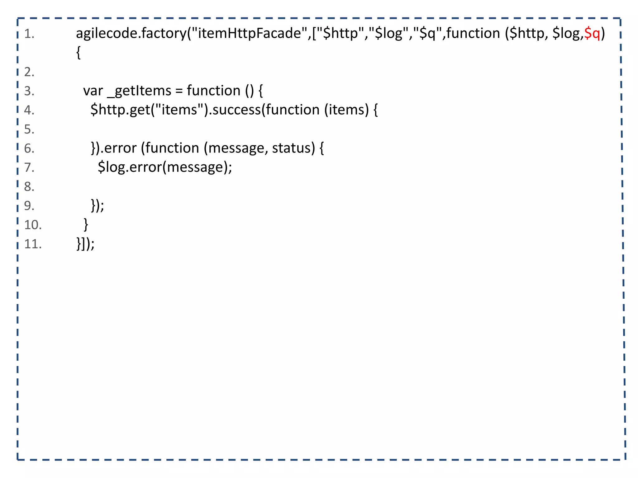 1. <body ng-controller="listaTelefonicaCtrl"> 2. <h1>{{titulo}}</h1> 3. <table ng-show="contatos.length > 0"> 4. <tr> 5. <th></th><th>Nome</th><th>Telefone</th><th>Operadora</th> 6. </tr> 7. <tr ng-class="{selecionado: contato.selecionado}" ng-repeat="contato in contatos"> 8. <td><input type="checkbox" ng-model="contato.selecionado"/></td> 9. <td>{{contato.nome}}</td> 10. <td>{{contato.telefone}}<td/> 11. <td>{{contato.operadora}}</td> 12. </tr> 13. </table> 14. <form name="contatoForm"> 15. <input type="text" ng-model="contato.nome" placeholder="Nome" ng-required="true"/> 16. <input type="text" ng-model="contato.telefone" placeholder="Telefone" ng-required="true"/> 17. <select ng-model="contato.operadora" ng-options="operadora for operadora in operadoras"></select> 18. </form> 19. <button ng-click="adicionarContato(contato)" ng-disabled="!(contato.nome && contato.telefone)"> 20. Adicionar 21. </button> 22. </body> 23. </html> 