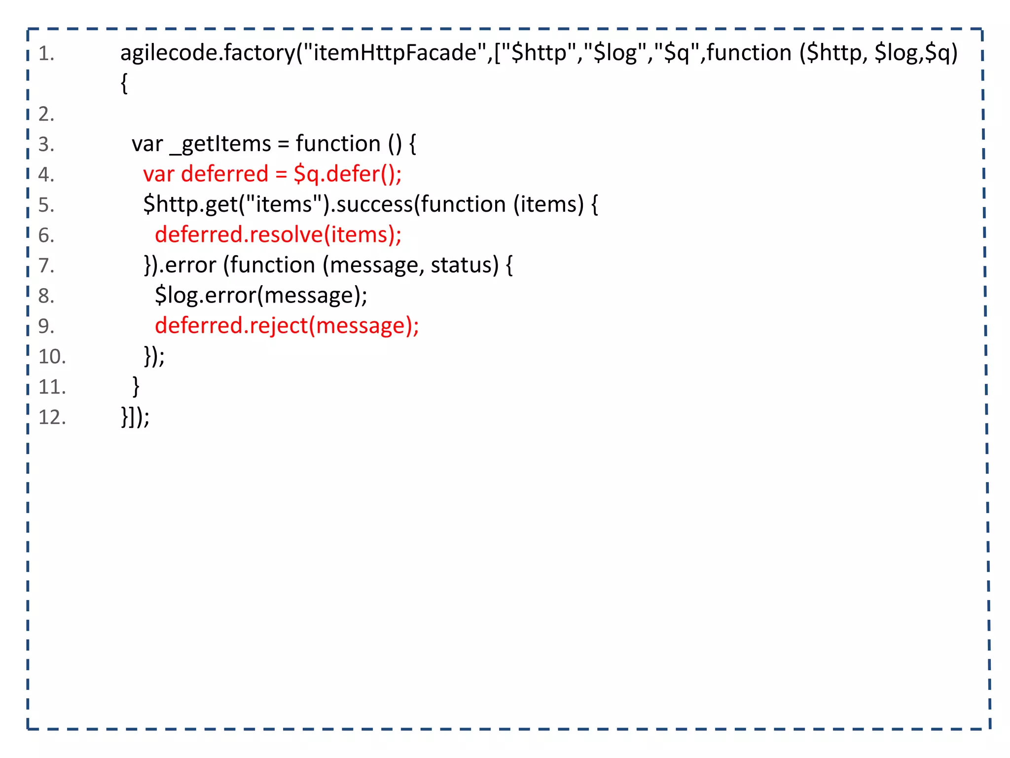 1. <body ng-controller="listaTelefonicaCtrl"> 2. <h1>{{titulo}}</h1> 3. <table ng-show="contatos.length > 0"> 4. <tr> 5. <th></th><th>Nome</th><th>Telefone</th><th>Operadora</th> 6. </tr> 7. <tr ng-class="{selecionado: contato.selecionado}" ng-repeat="contato in contatos"> 8. <td><input type="checkbox" ng-model="contato.selecionado"/></td> 9. <td>{{contato.nome}}</td> 10. <td>{{contato.telefone}}<td/> 11. <td>{{contato.operadora}}</td> 12. </tr> 13. </table> 14. <form name="contatoForm"> 15. <input type="text" ng-model="contato.nome" placeholder="Nome" ng-required="true"/> 16. <input type="text" ng-model="contato.telefone" placeholder="Telefone" ng-required="true"/> 17. <select ng-model="contato.operadora" ng-options="operadora for operadora in operadoras"></select> 18. </form> 19. <button ng-click="adicionarContato(contato)" ng-disabled="contatoForm.$invalid"> 20. Adicionar 21. </button> 22. </body> 23. </html> 