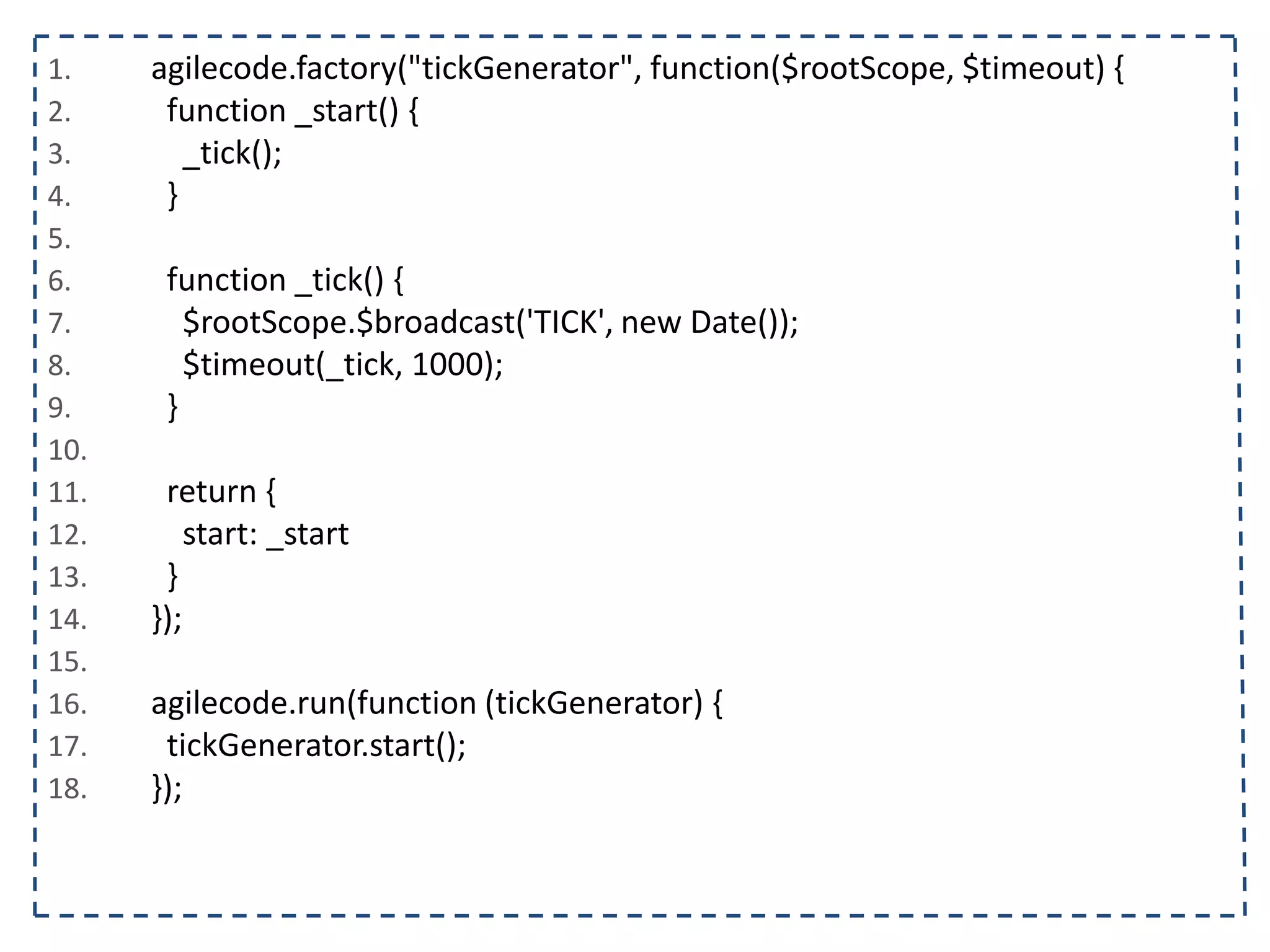 1. <body ng-controller="listaTelefonicaCtrl"> 2. <h1>{{titulo}}</h1> 3. <table ng-show="contatos.length > 0"> 4. <tr> 5. <th></th><th>Nome</th><th>Telefone</th><th>Operadora</th> 6. </tr> 7. <tr ng-class="{selecionado: contato.selecionado}" ng-repeat="contato in contatos"> 8. <td><input type="checkbox" ng-model="contato.selecionado"/></td> 9. <td>{{contato.nome}}</td> 10. <td>{{contato.telefone}}<td/> 11. <td>{{contato.operadora}}</td> 12. </tr> 13. </table> 14. <form name="contatoForm"> 15. <input type="text" ng-model="contato.nome" placeholder="Nome" name="nome" ng-required="true"/> 16. <input type="text" ng-model="contato.telefone" placeholder="Telefone" name="telefone" ng- required="true"/> 17. <select ng-model="contato.operadora" ng-options="operadora for operadora in operadoras"></select> 18. </form> 19. <span ng-hide="contatoForm.$valid">Por favor, preencha o nome e telefone!</span> 20. <button ng-click="adicionarContato(contato)" ng-disabled="contatoForm.$invalid"> 21. Adicionar 22. </button> 23. </body> 24. </html> 