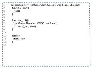 1. <body ng-controller="listaTelefonicaCtrl">
2. <h1>{{titulo}}</h1>
3. <table ng-show="contatos.length > 0">
4. <tr>
5. <th></th><th>Nome</th><th>Telefone</th><th>Operadora</th>
6. </tr>
7. <tr ng-class="{selecionado: contato.selecionado}" ng-repeat="contato in contatos">
8. <td><input type="checkbox" ng-model="contato.selecionado"/></td>
9. <td>{{contato.nome}}</td>
10. <td>{{contato.telefone}}<td/>
11. <td>{{contato.operadora}}</td>
12. </tr>
13. </table>
14. <form name="contatoForm">
15. <input type="text" ng-model="contato.nome" placeholder="Nome" name="nome" ng-required="true"/>
16. <input type="text" ng-model="contato.telefone" placeholder="Telefone" name="telefone" ng-
required="true"/>
17. <select ng-model="contato.operadora" ng-options="operadora for operadora in operadoras"></select>
18. </form>
19. <span ng-hide="contatoForm.$valid">Por favor, preencha o nome e telefone!</span>
20. <button ng-click="adicionarContato(contato)" ng-disabled="contatoForm.$invalid">
21. Adicionar
22. </button>
23. </body>
24. </html>
 