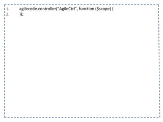 1. <body ng-controller="listaTelefonicaCtrl">
2. <h1>{{titulo}}</h1>
3. <table ng-show="contatos.length > 0">
4. <tr>
5. <th></th><th>Nome</th><th>Telefone</th><th>Operadora</th>
6. </tr>
7. <tr ng-class="{selecionado: contato.selecionado}" ng-repeat="contato in contatos">
8. <td><input type="checkbox" ng-model="contato.selecionado"/></td>
9. <td>{{contato.nome}}</td>
10. <td>{{contato.telefone}}<td/>
11. <td>{{contato.operadora}}</td>
12. </tr>
13. </table>
14. <form name="contatoForm">
15. <input type="text" ng-model="contato.nome" placeholder="Nome" name="nome" ng-required="true"/>
16. <input type="text" ng-model="contato.telefone" placeholder="Telefone" name="telefone" ng-
required="true"/>
17. <select ng-model="contato.operadora" ng-options="operadora for operadora in operadoras"></select>
18. </form>
19. <span ng-hide="contatoForm.nome.$valid">Por favor, preencha o nome!</span>
20. <button ng-click="adicionarContato(contato)" ng-disabled="contatoForm.$invalid">
21. Adicionar
22. </button>
23. </body>
24. </html>
 