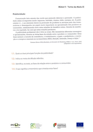 Módulo 5 – Textos dos Media II

 