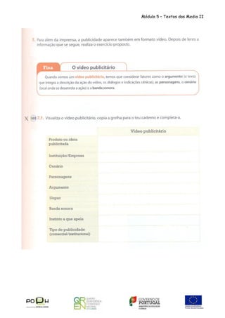 Módulo 5 – Textos dos Media II

 