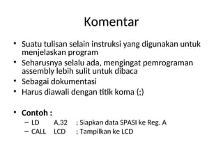 bahasa mesin dan bahasa assembly dalam mata kuliah elektonica | PPT