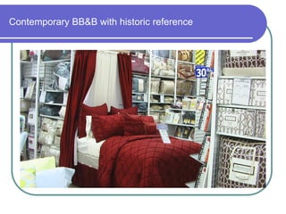 5 ROOM INTERIOR END USES / TEXTILE PRODUCTS
that we study include:

carpeting
draperies / casements
upholstery/ furniture covering
household linens (Bed / Bath)
wall coverings

 