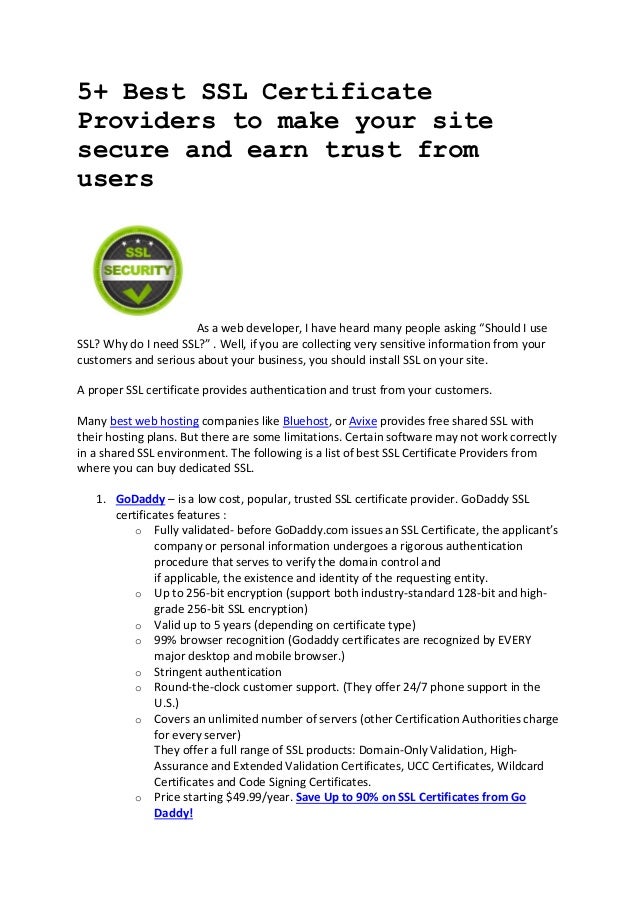 5 Best Ssl Certificate Providers To Make Your Site Secure And Earn T Images, Photos, Reviews
