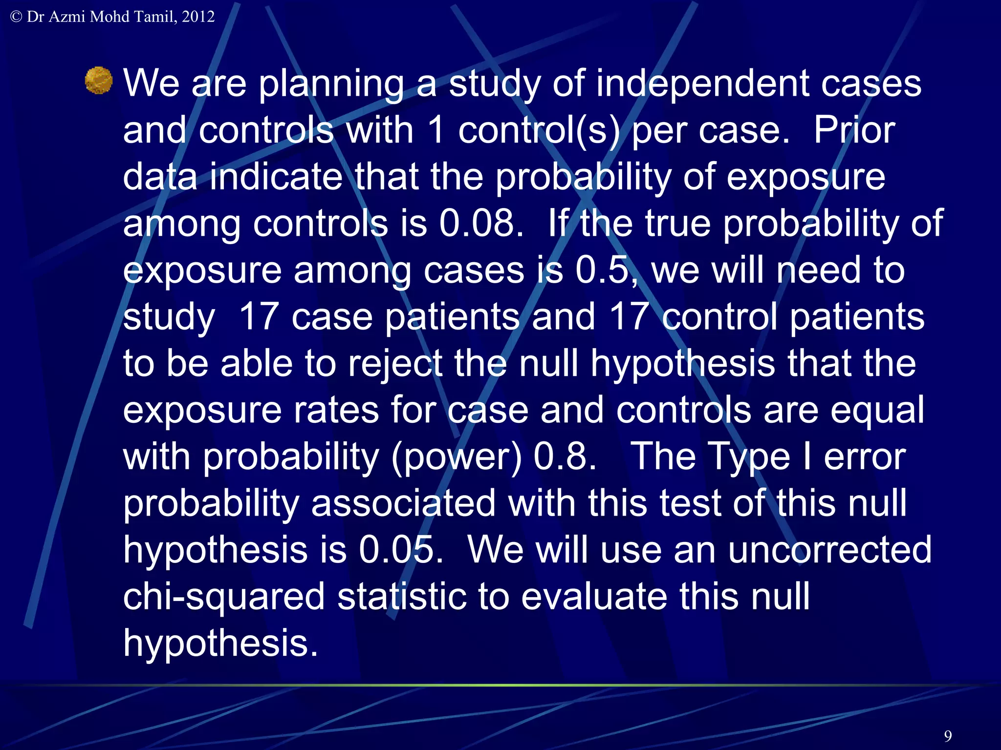 5. Calculate samplesize for case-control studies | PPT