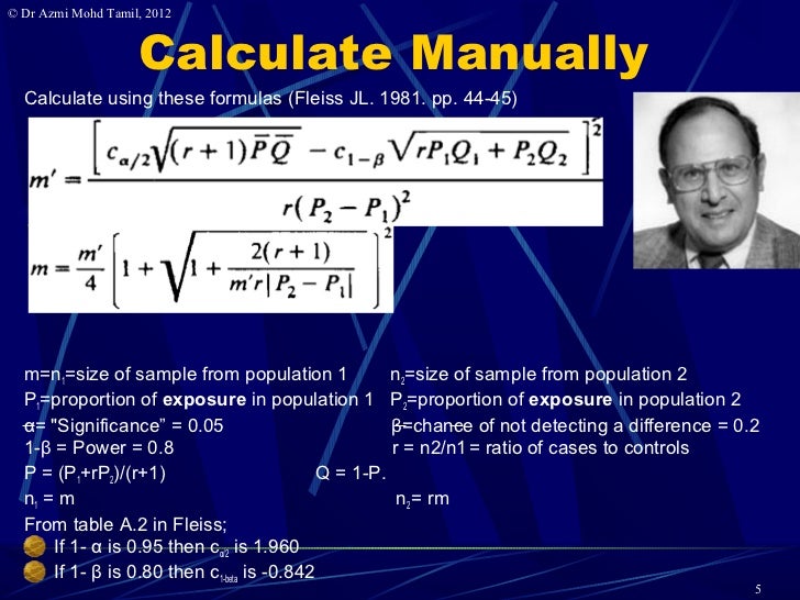 How to calculate sample size in case control study study poster