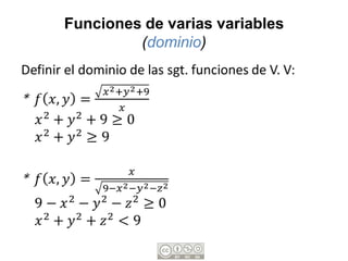 Funciones de varias variables
         (dominio)
 