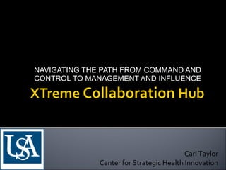NAVIGATING THE PATH FROM COMMAND AND CONTROL TO MANAGEMENT AND INFLUENCE Carl Taylor Center for Strategic Health Innovation 