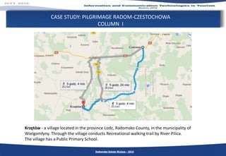CASE STUDY: PILGRIMAGE RADOM-CZESTOCHOWA
COLUMN I
Radomska Szkoła Wyższa - 2016
Krzętów - a village located in the province Lodz, Radomsko County, in the municipality of
Wielgomłyny. Through the village conducts Recreational walking trail by River Pilica.
The village has a Public Primary School.
 