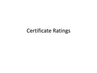 Certificate Ratings
 