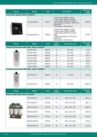 Price List Circutor USD www.haophuong.com