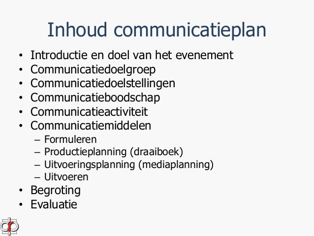 Voorbeeld Communicatieplan Kort