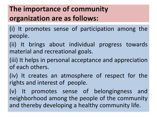 Scope And Process Of Community Organization