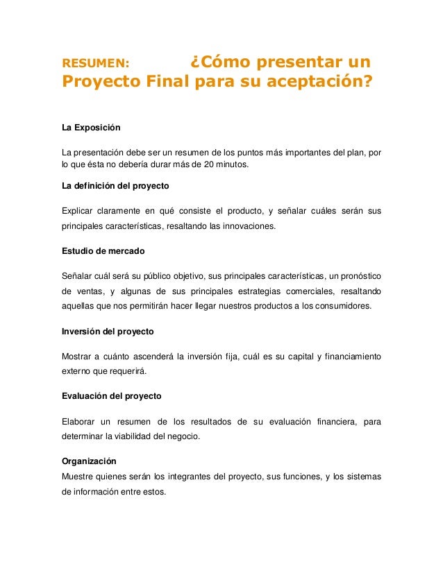 5. como presentar un proyecto para que sea aceptado